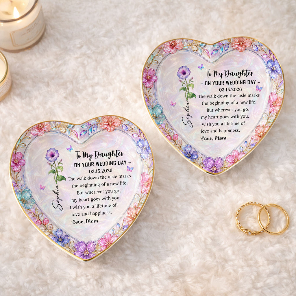 Personalized Heart Jewelry Dish Custom Name Gift for Daughter Heart Jewelry Dish GradoCreations