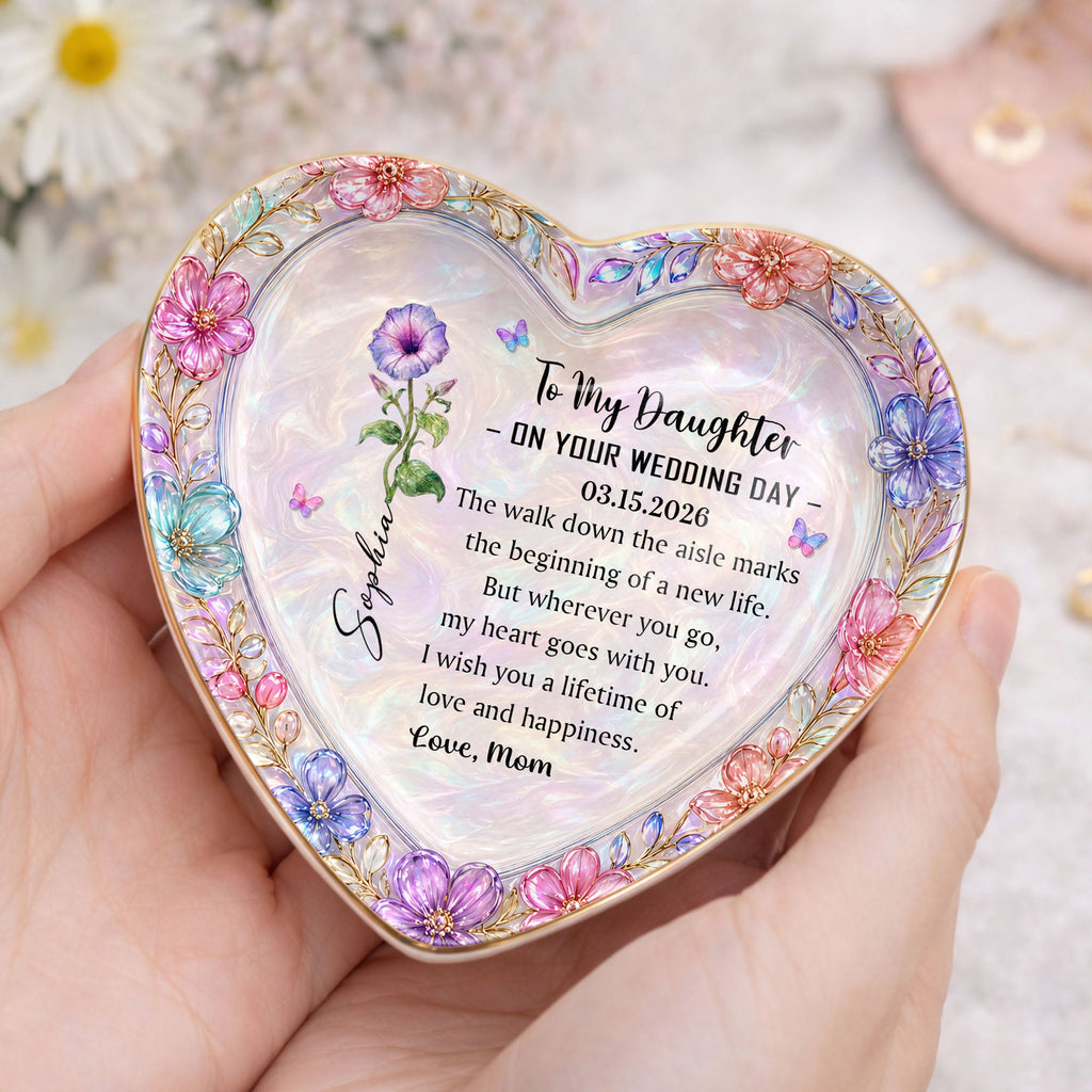 Personalized Heart Jewelry Dish Custom Name Gift for Daughter Heart Jewelry Dish GradoCreations