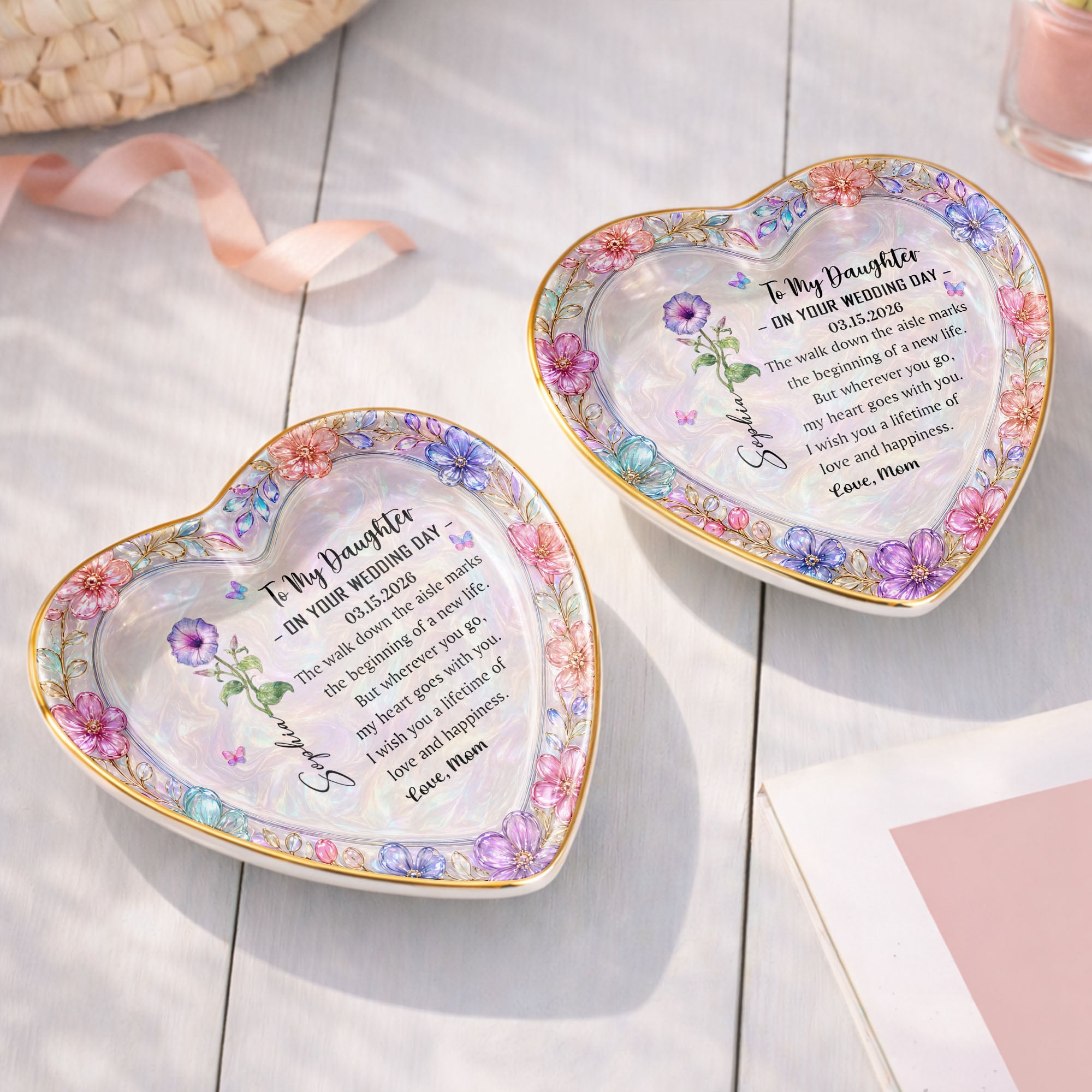 Personalized Heart Jewelry Dish Custom Name Gift for Daughter Heart Jewelry Dish GradoCreations