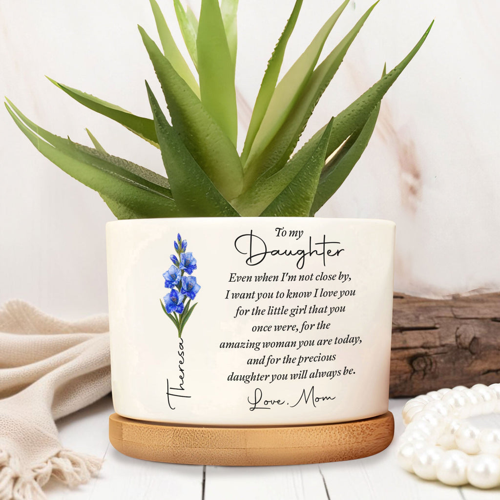 Personalized Ceramic Plant Pot Custom Name Gift for Daughter Ceramic Plant Pot GradoCreations