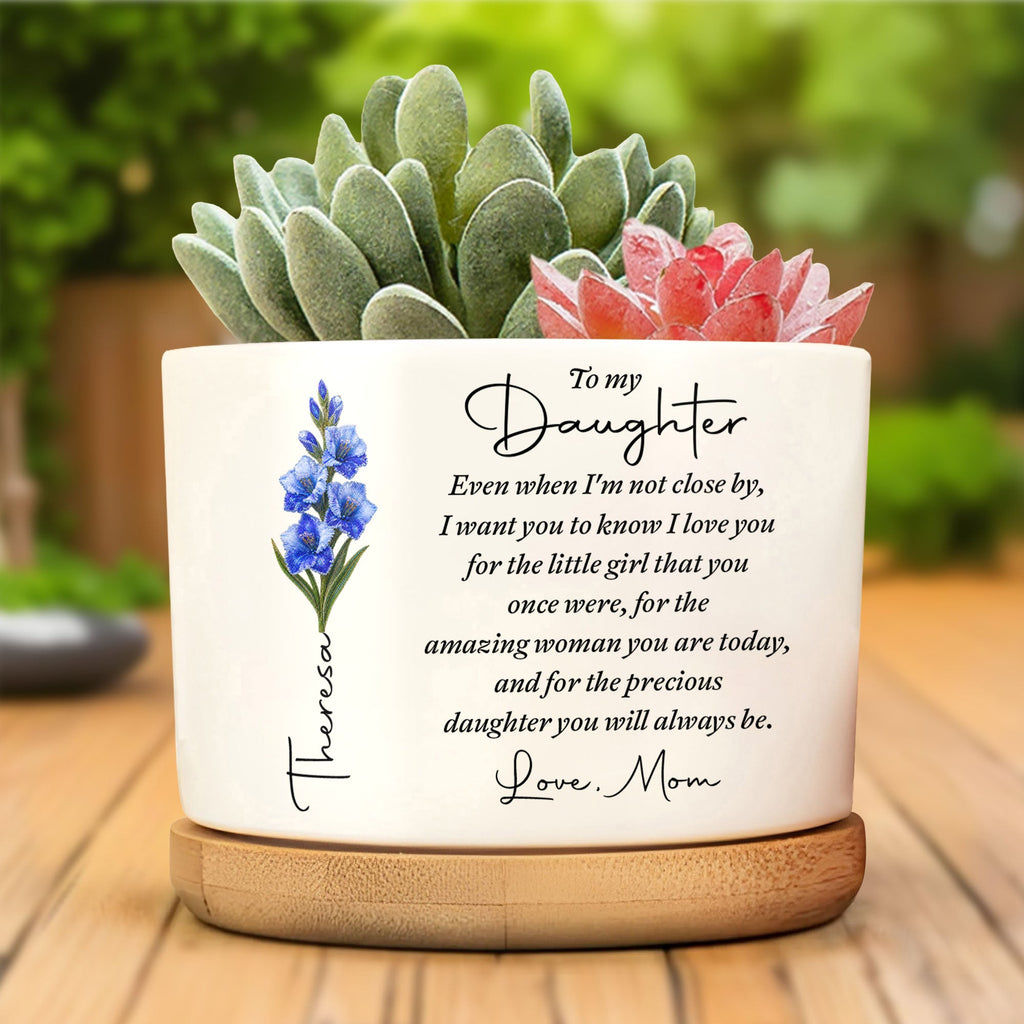 Personalized Ceramic Plant Pot Custom Name Gift for Daughter Ceramic Plant Pot GradoCreations