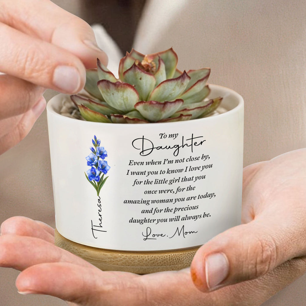Personalized Ceramic Plant Pot Custom Name Gift for Daughter Ceramic Plant Pot GradoCreations