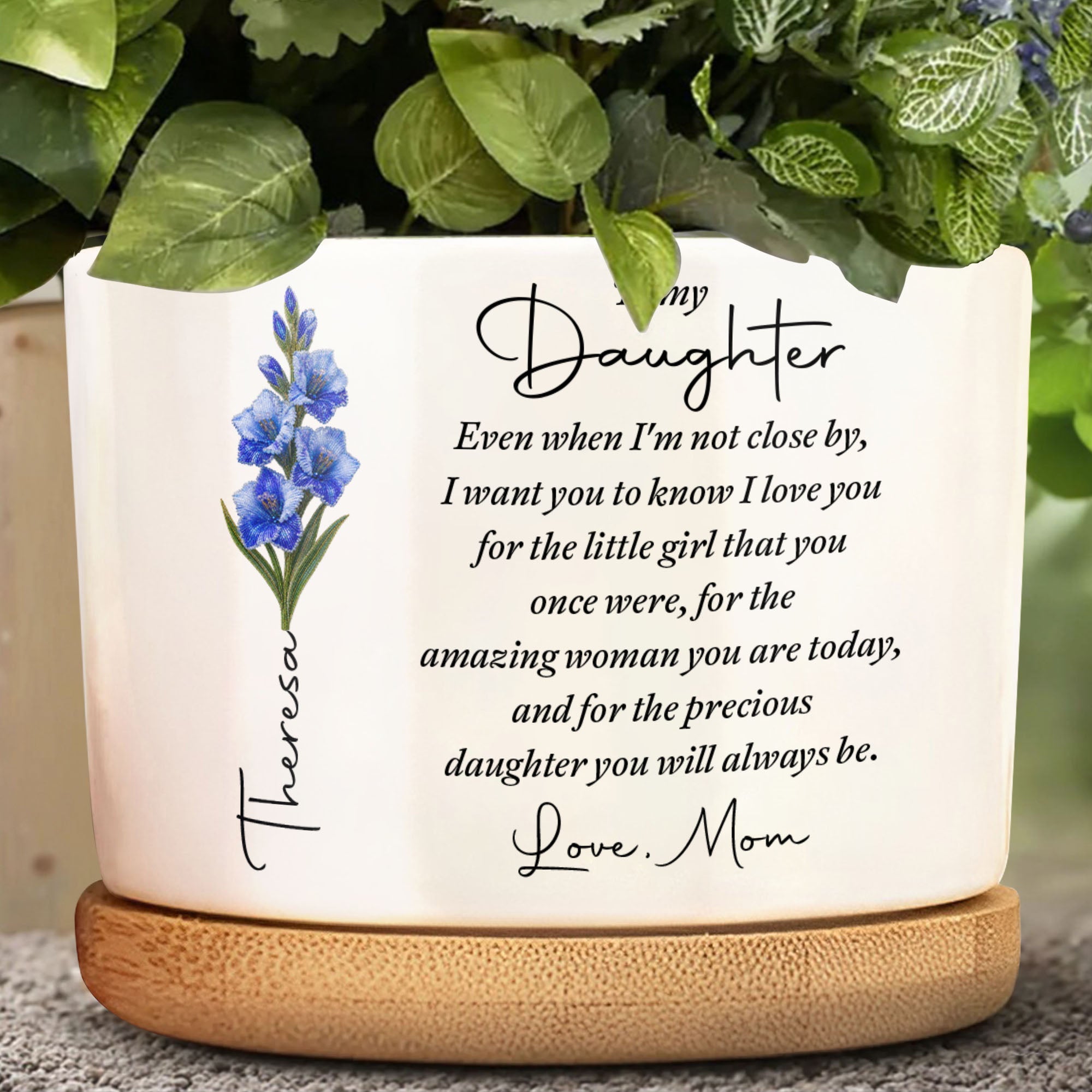 Personalized Ceramic Plant Pot Custom Name Gift for Daughter Ceramic Plant Pot GradoCreations