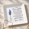Personalized Jewelry Dish Birth Month Flower Gift for Daughter Jewelry Dish GradoCreations