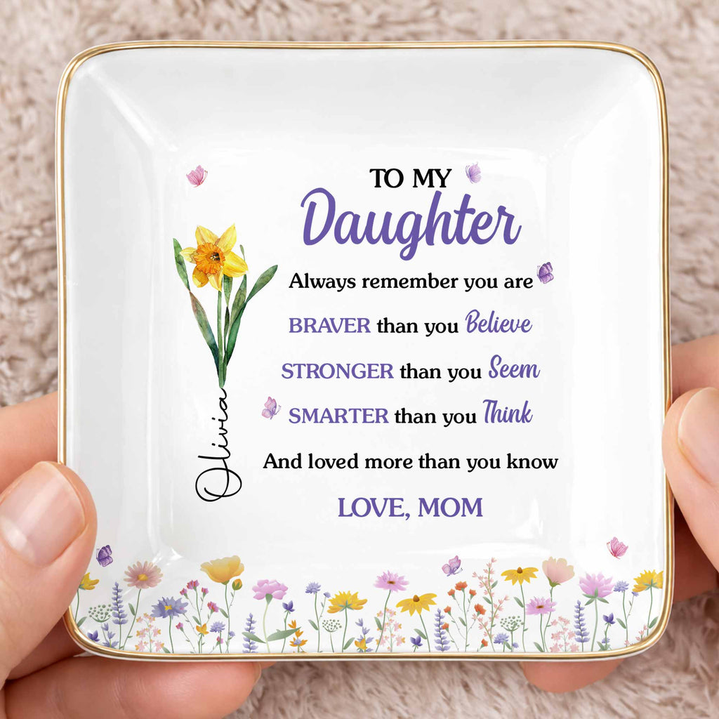 Personalized Ceramic Jewelry Dish Custom Name Gift for Daughter Jewelry Dish GradoCreations
