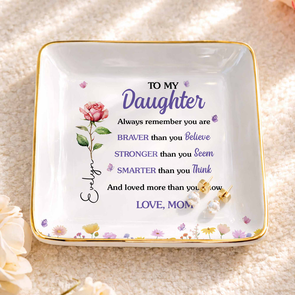 Personalized Ceramic Jewelry Dish Custom Name Gift for Daughter Jewelry Dish GradoCreations