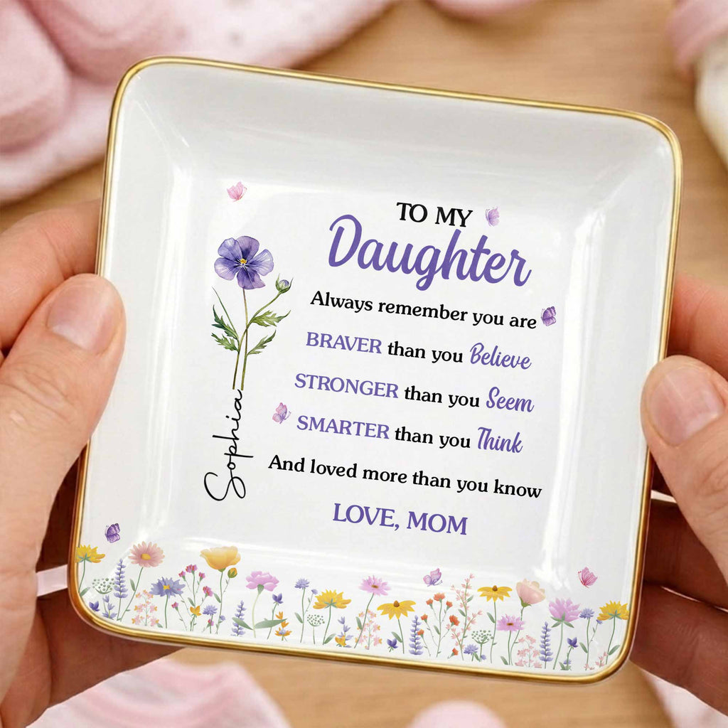 Personalized Ceramic Jewelry Dish Custom Name Gift for Daughter Jewelry Dish GradoCreations