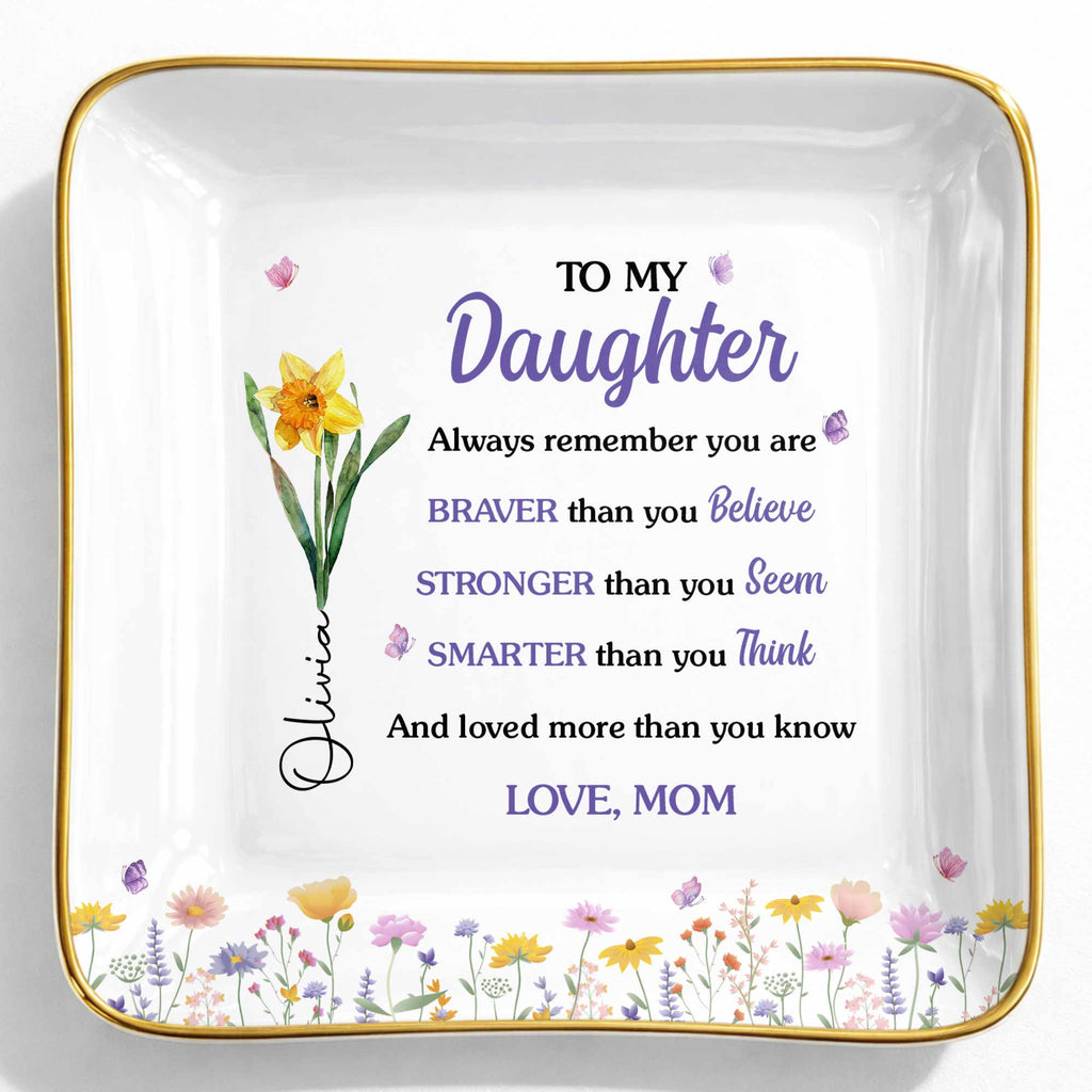 Personalized Ceramic Jewelry Dish Custom Name Gift for Daughter Jewelry Dish GradoCreations