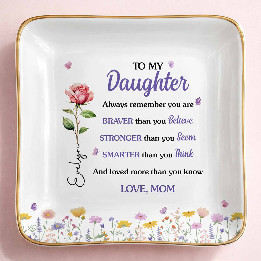 Personalized Ceramic Jewelry Dish Custom Name Gift for Daughter Jewelry Dish GradoCreations
