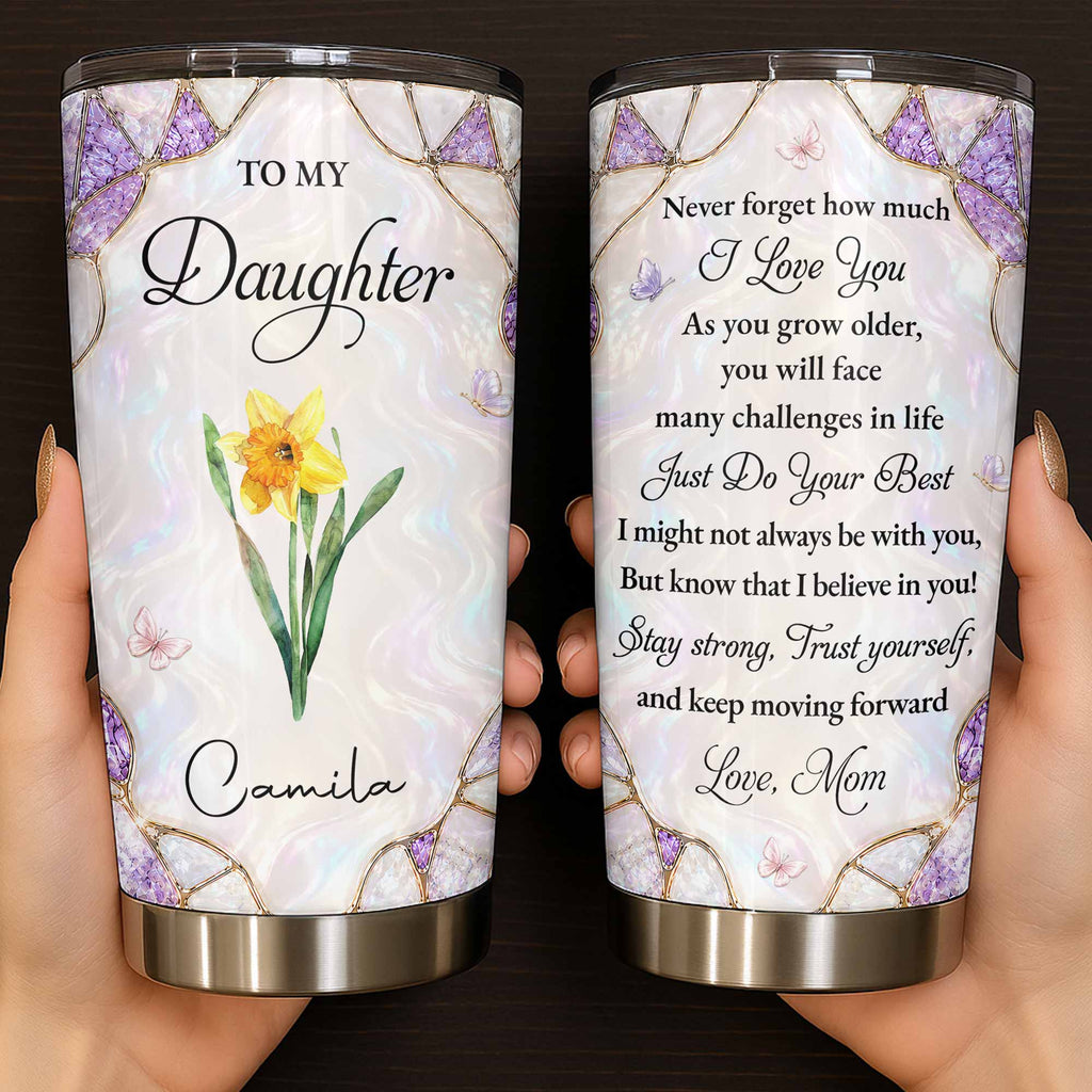 Personalized 20oz Stainless Steel Tumbler Custom Gift for Daughter