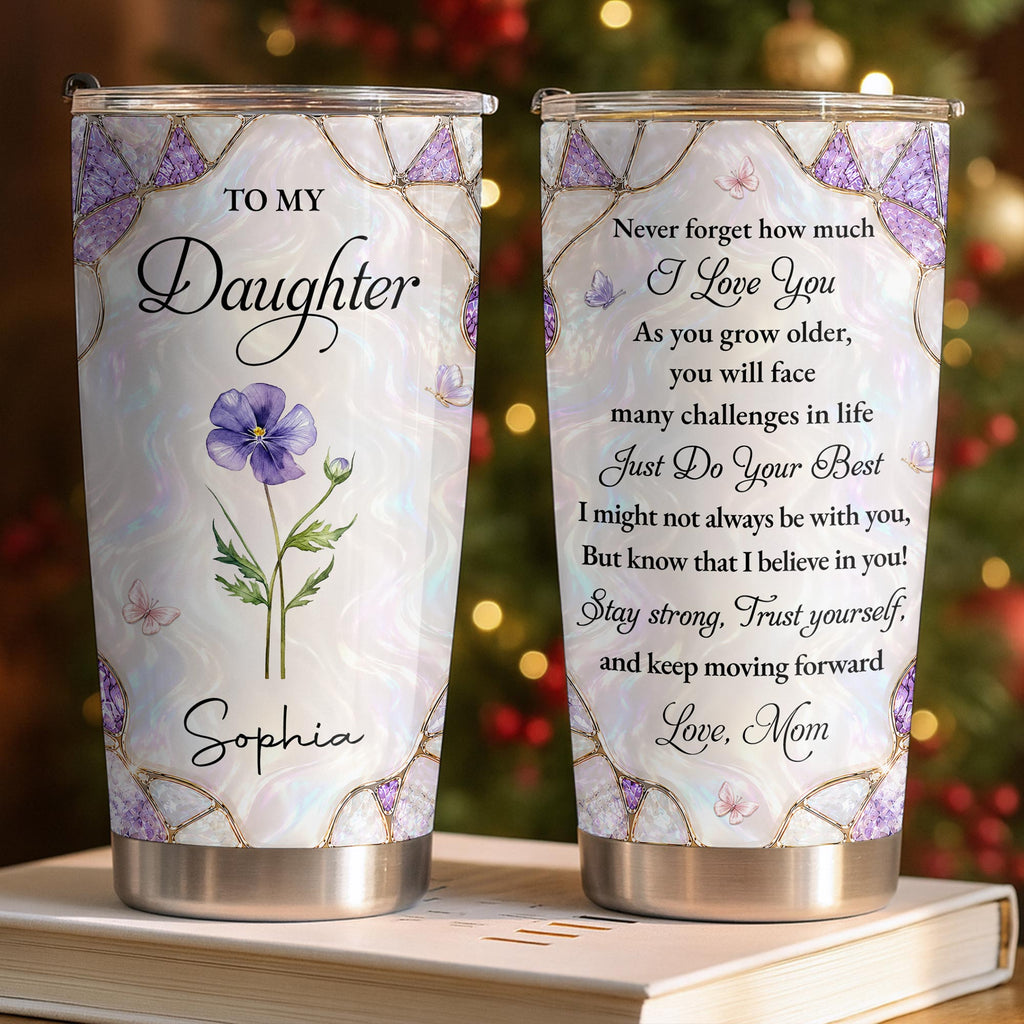 Personalized 20oz Stainless Steel Tumbler Custom Gift for Daughter
