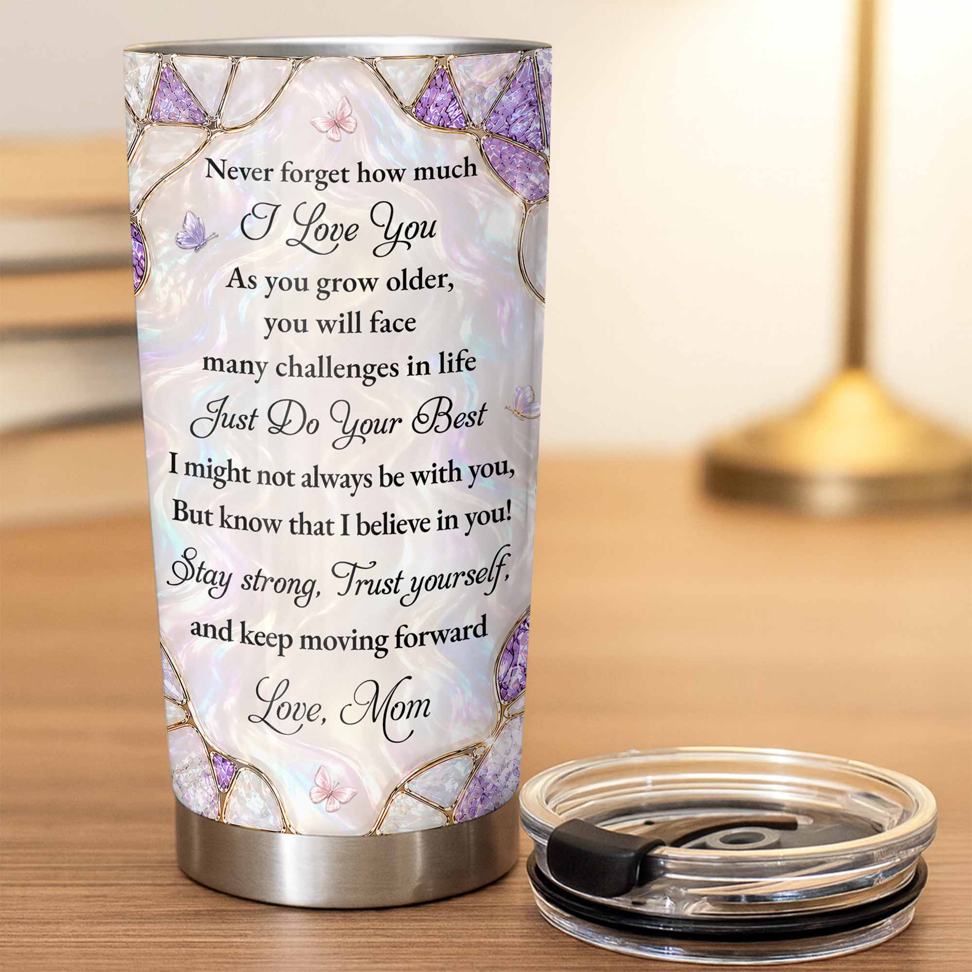 Personalized 20oz Stainless Steel Tumbler Custom Gift for Daughter