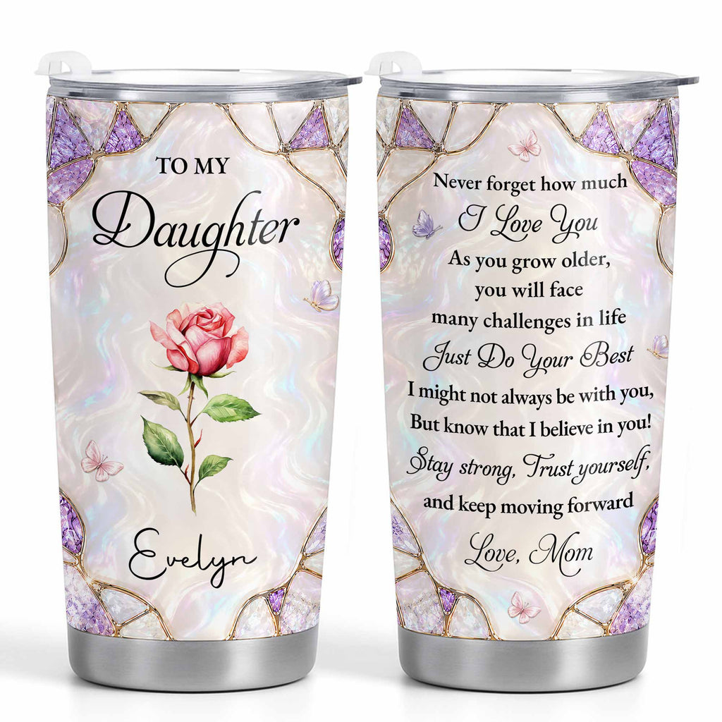 Personalized 20oz Stainless Steel Tumbler Custom Gift for Daughter