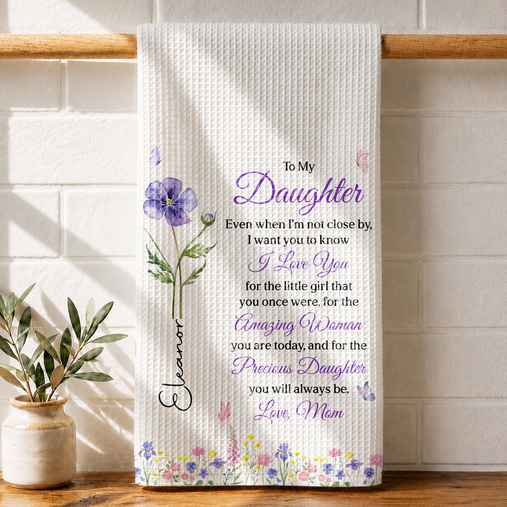 Personalized Kitchen Towel Custom Message for Daughter Gift Kitchen Towel GradoCreations
