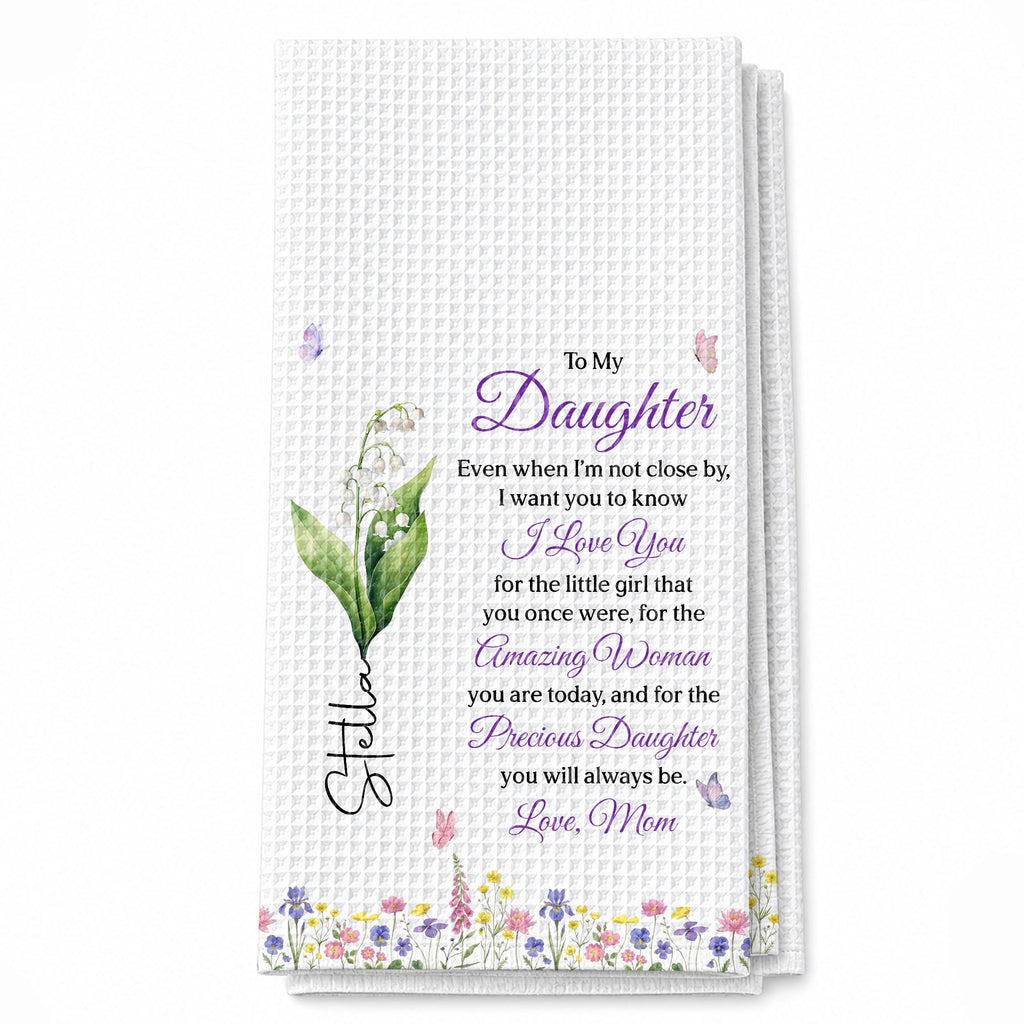 Personalized Kitchen Towel Custom Message for Daughter Gift Kitchen Towel GradoCreations