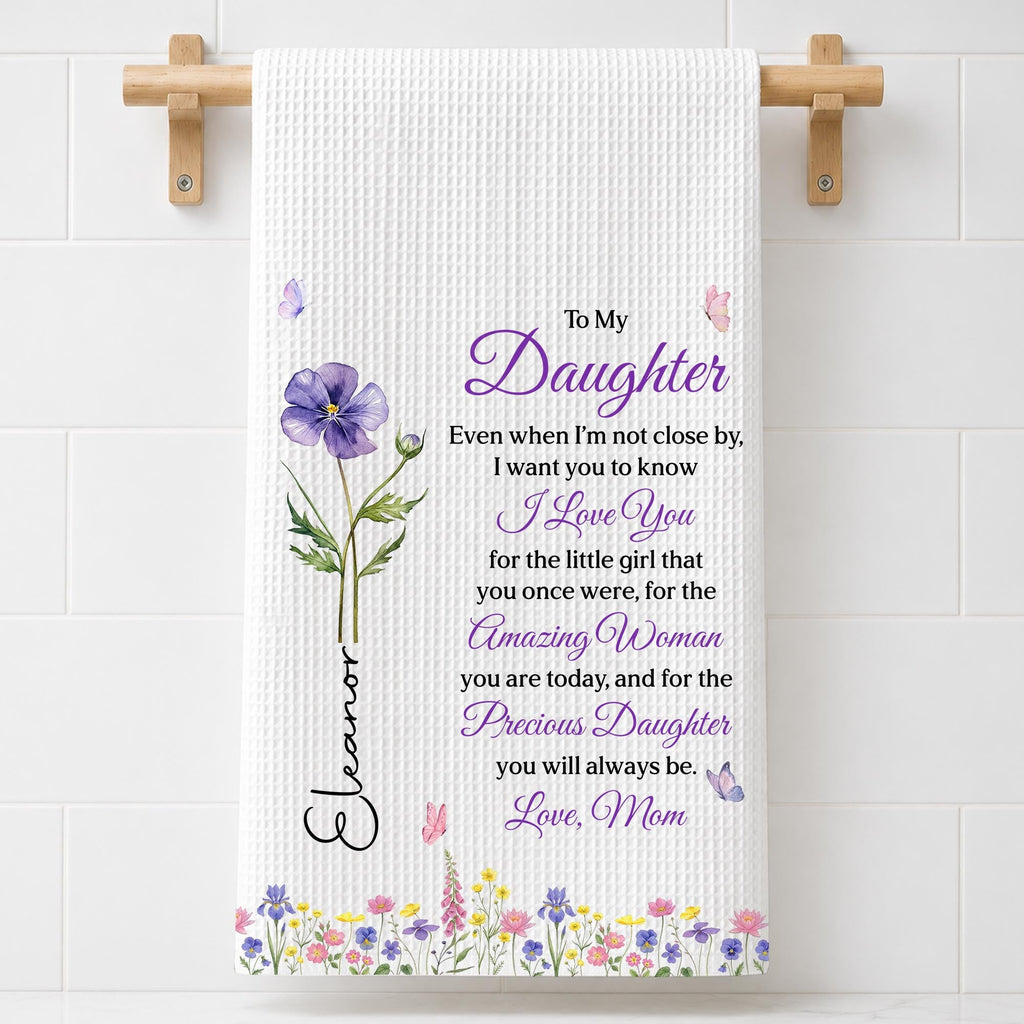 Personalized Kitchen Towel Custom Message for Daughter Gift Kitchen Towel GradoCreations