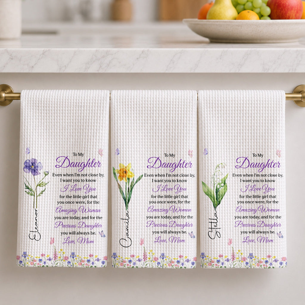 Personalized Kitchen Towel Custom Message for Daughter Gift Kitchen Towel GradoCreations