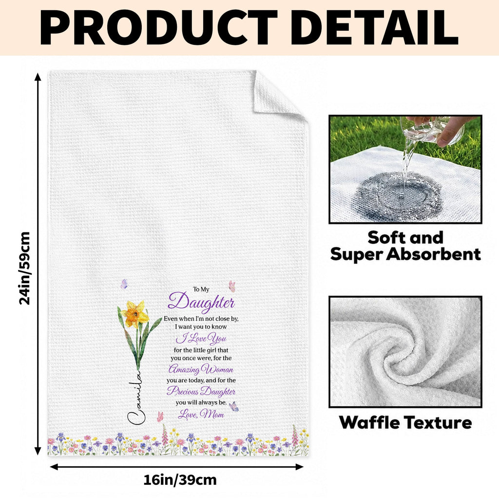 Personalized Kitchen Towel Custom Message for Daughter Gift Kitchen Towel GradoCreations