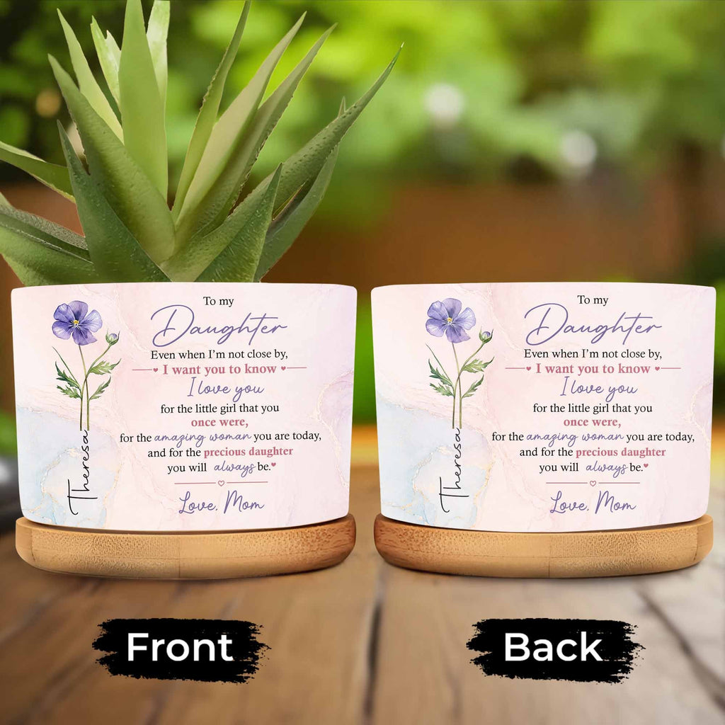 Personalized Ceramic Plant Pot Custom Love Message for Daughter Ceramic Plant Pot GradoCreations