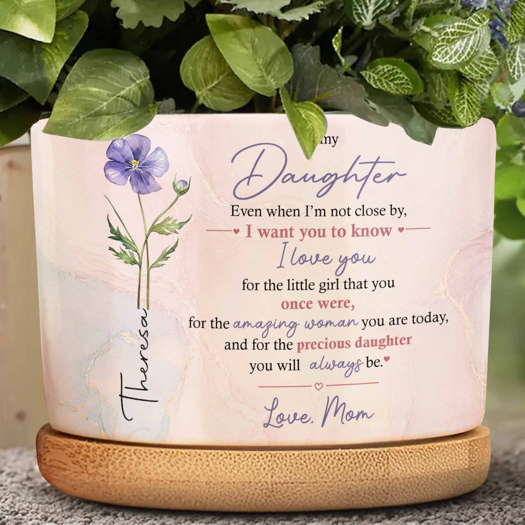 Personalized Ceramic Plant Pot Custom Love Message for Daughter Ceramic Plant Pot GradoCreations