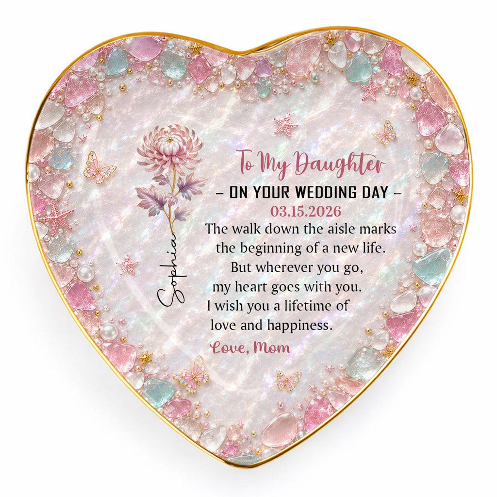 Personalized Heart Jewelry Dish Custom Name Gift for Daughter Wedding Day Heart Jewelry Dish GradoCreations