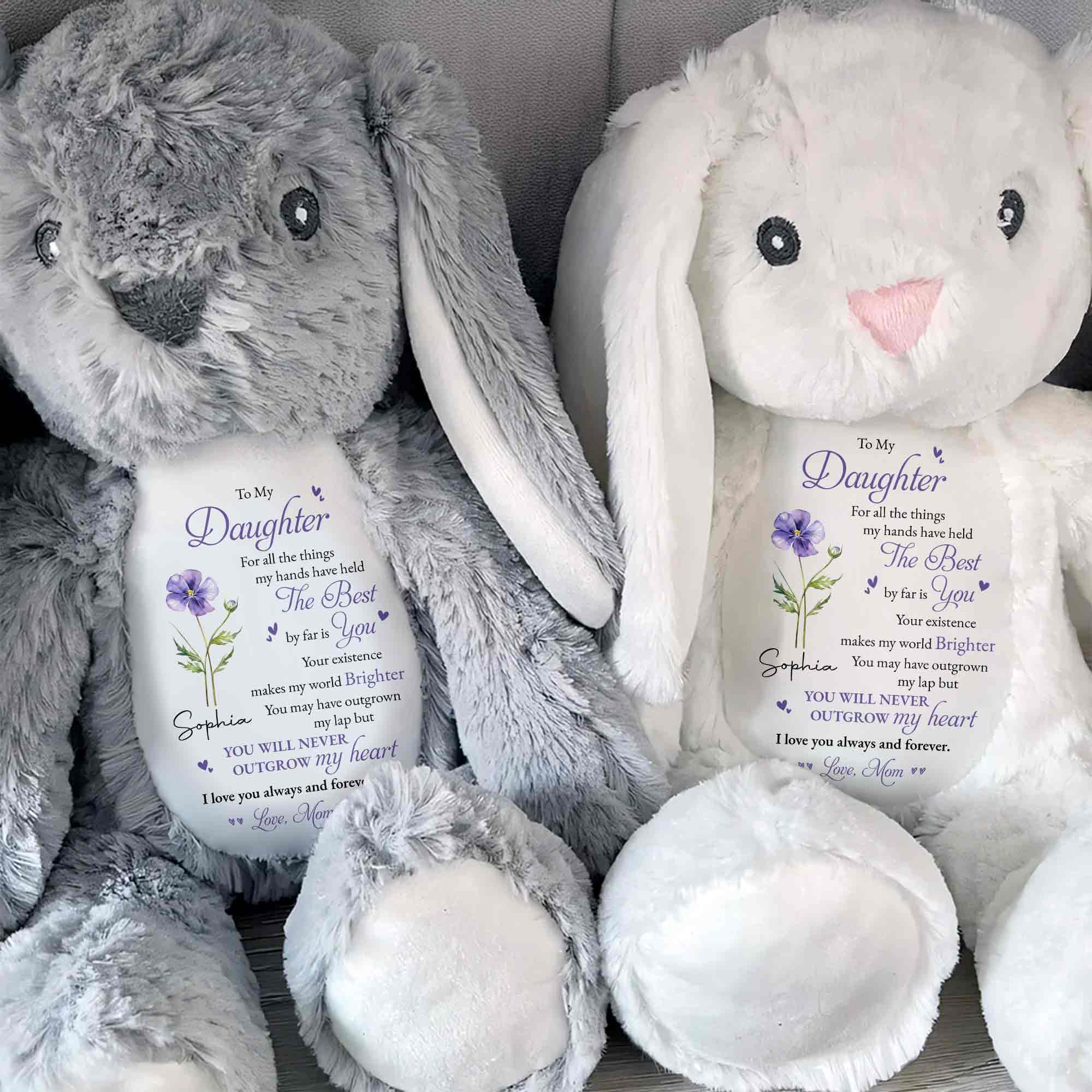 Personalized Stuffed Bunny Custom Name Gift for Daughter Stuffed Bunny GradoCreations