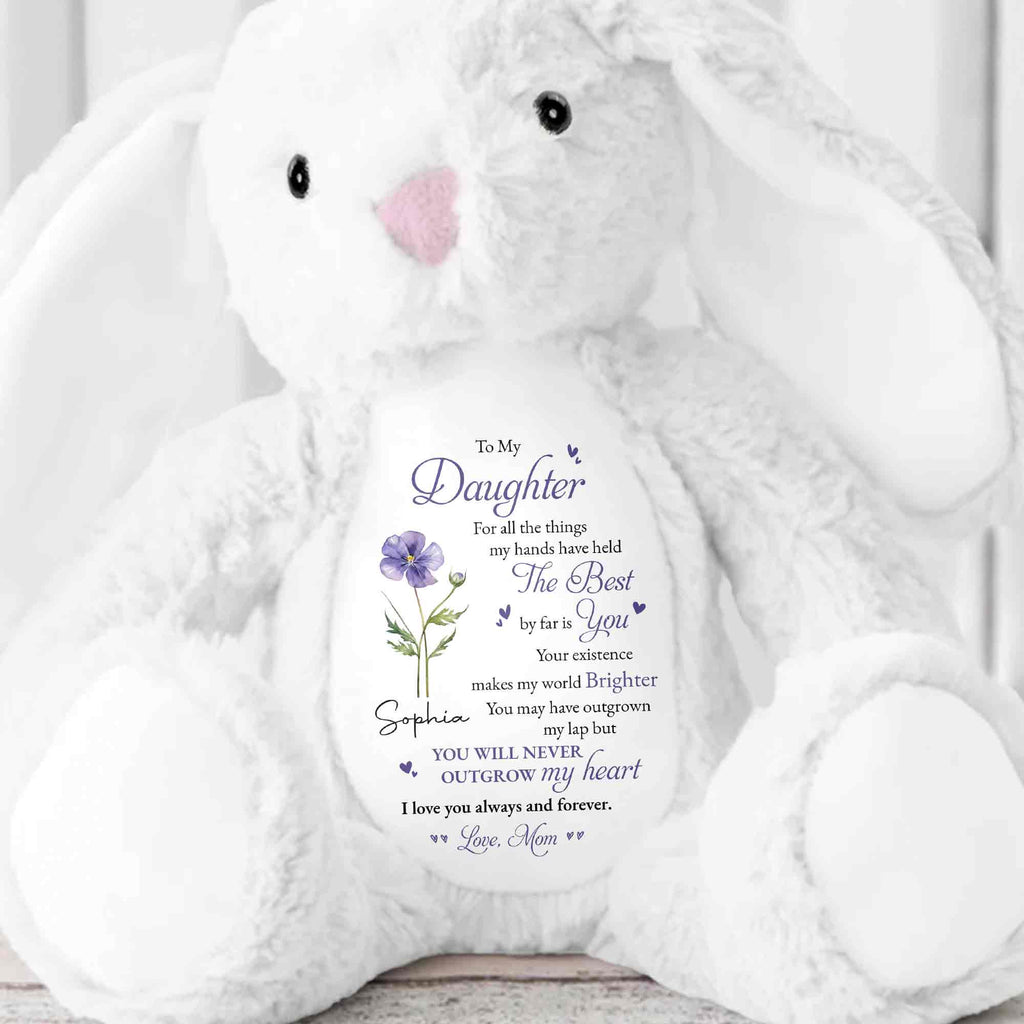 Personalized Stuffed Bunny Custom Name Gift for Daughter Stuffed Bunny GradoCreations