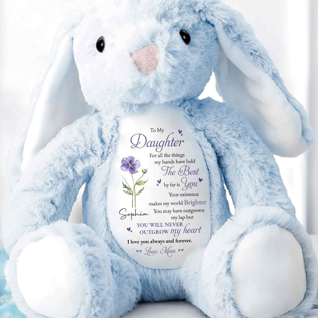 Personalized Stuffed Bunny Custom Name Gift for Daughter Stuffed Bunny GradoCreations