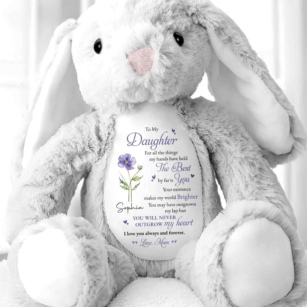 Personalized Stuffed Bunny Custom Name Gift for Daughter Stuffed Bunny GradoCreations