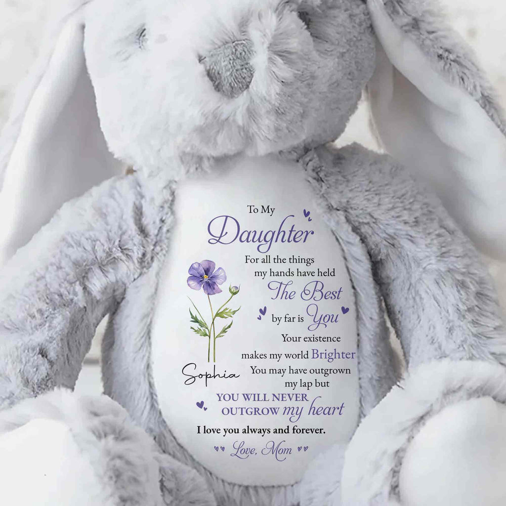 Personalized Stuffed Bunny Custom Name Gift for Daughter Stuffed Bunny GradoCreations
