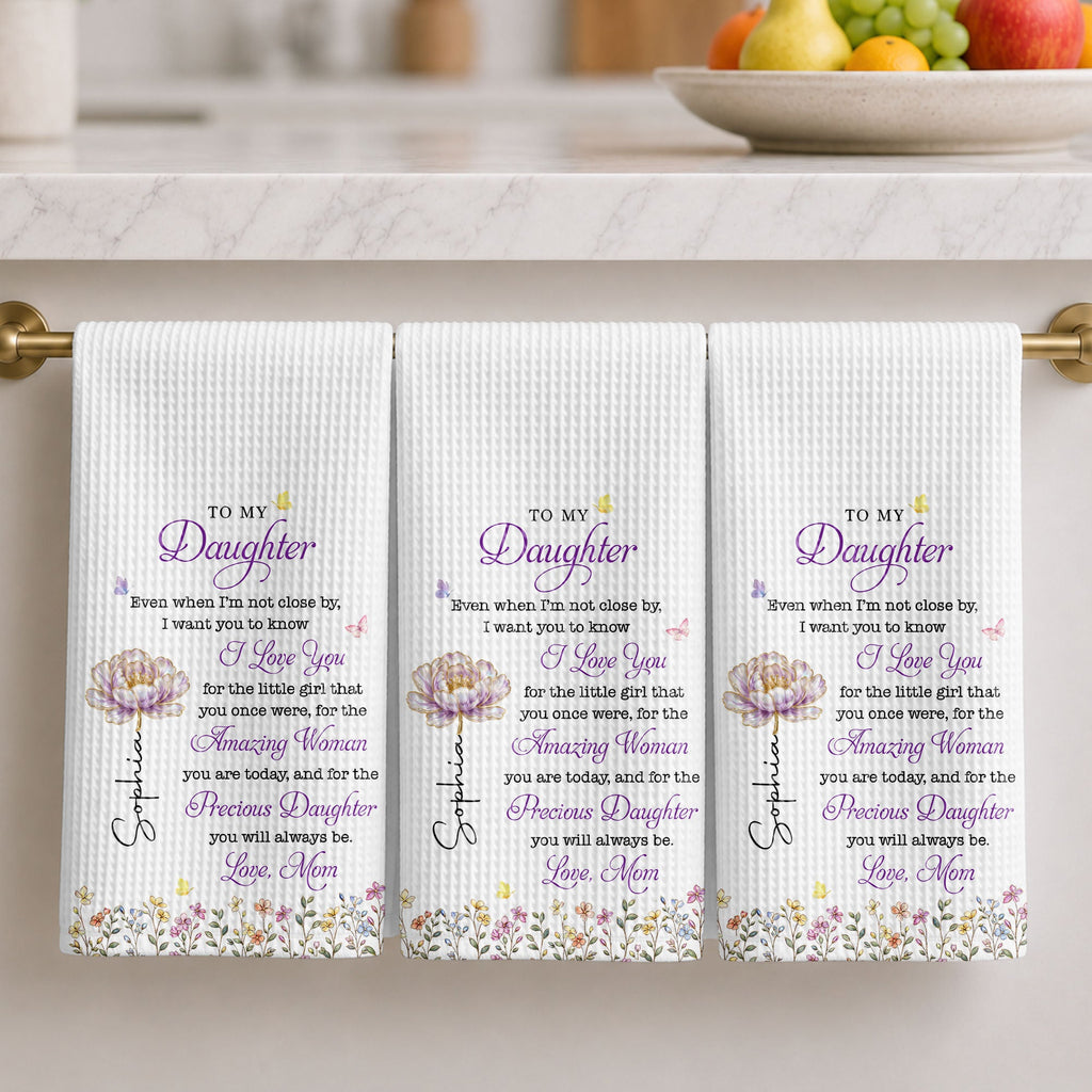 Personalized Kitchen Towel for Daughter with Butterflies Gift Kitchen Towel GradoCreations