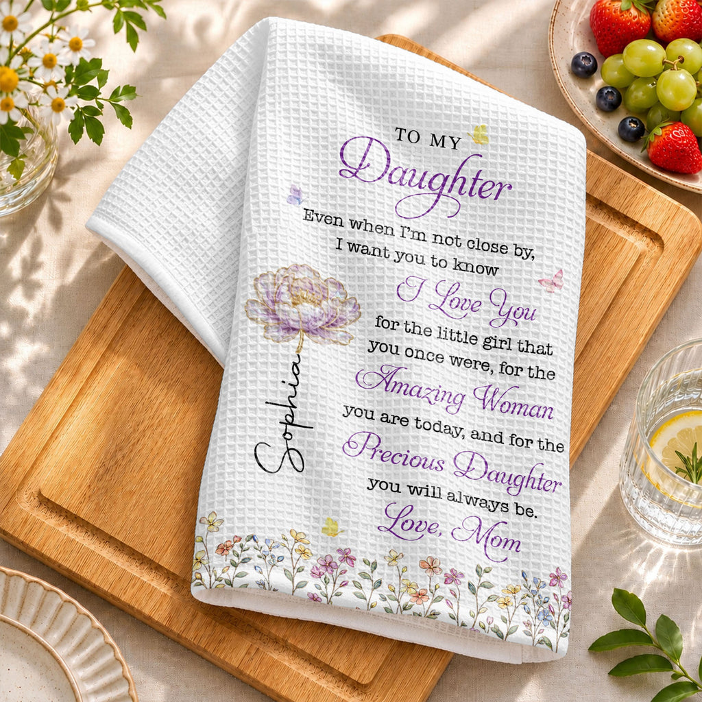 Personalized Kitchen Towel for Daughter with Butterflies Gift Kitchen Towel GradoCreations
