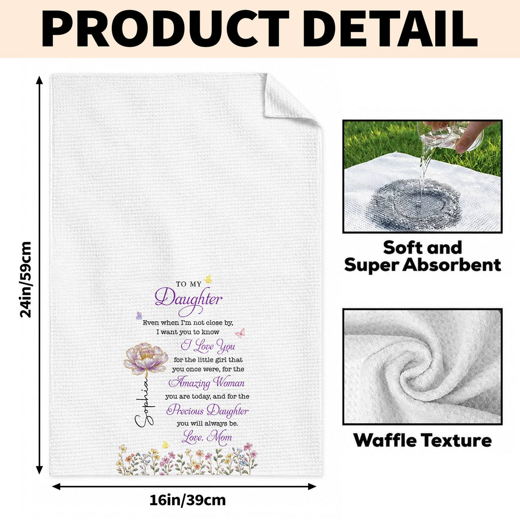 Personalized Kitchen Towel for Daughter with Butterflies Gift Kitchen Towel GradoCreations
