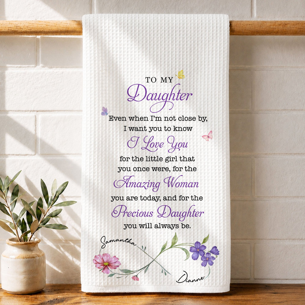 Personalized Kitchen Towel Gift for Daughter with Butterflies Kitchen Towel GradoCreations