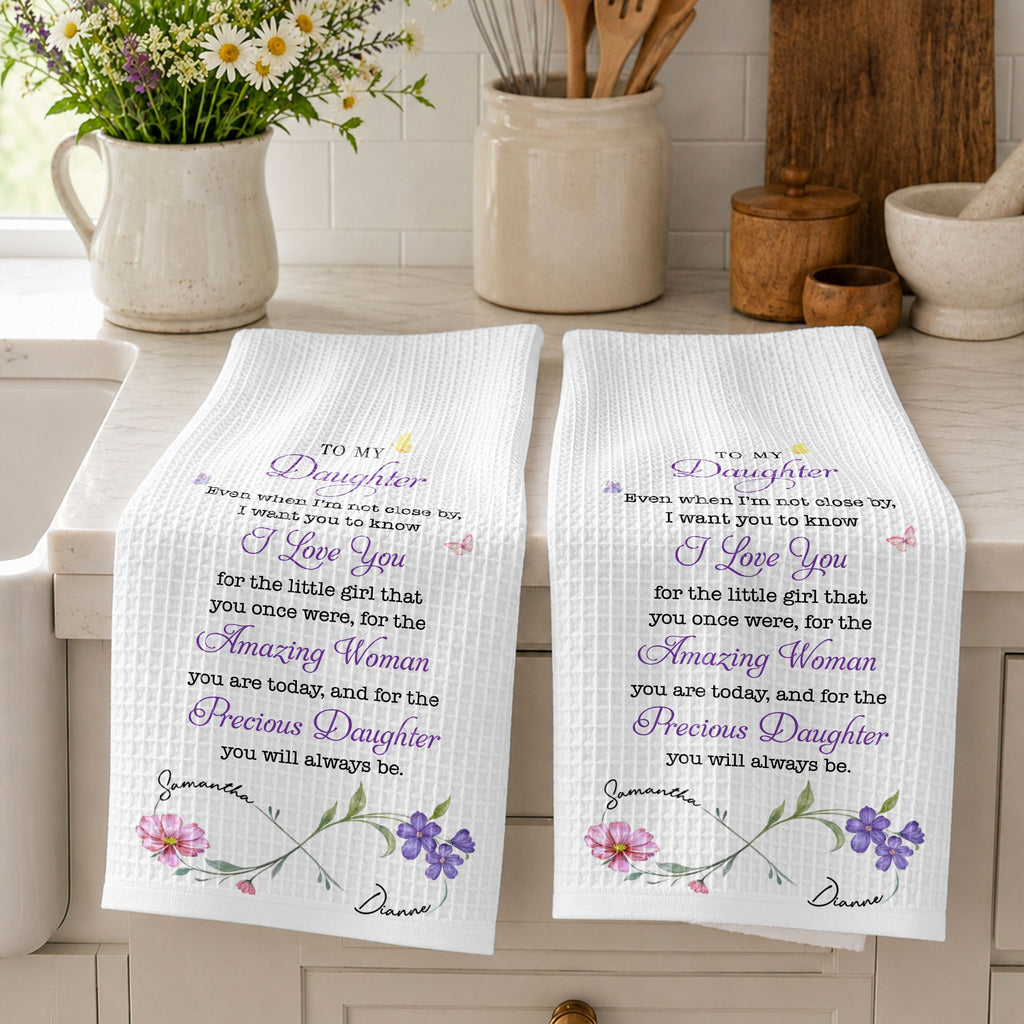 Personalized Kitchen Towel Gift for Daughter with Butterflies Kitchen Towel GradoCreations
