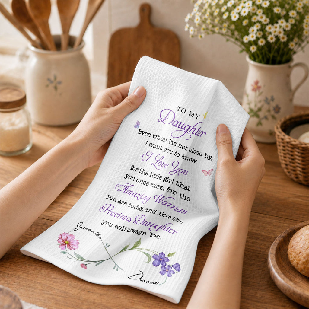 Personalized Kitchen Towel Gift for Daughter with Butterflies Kitchen Towel GradoCreations