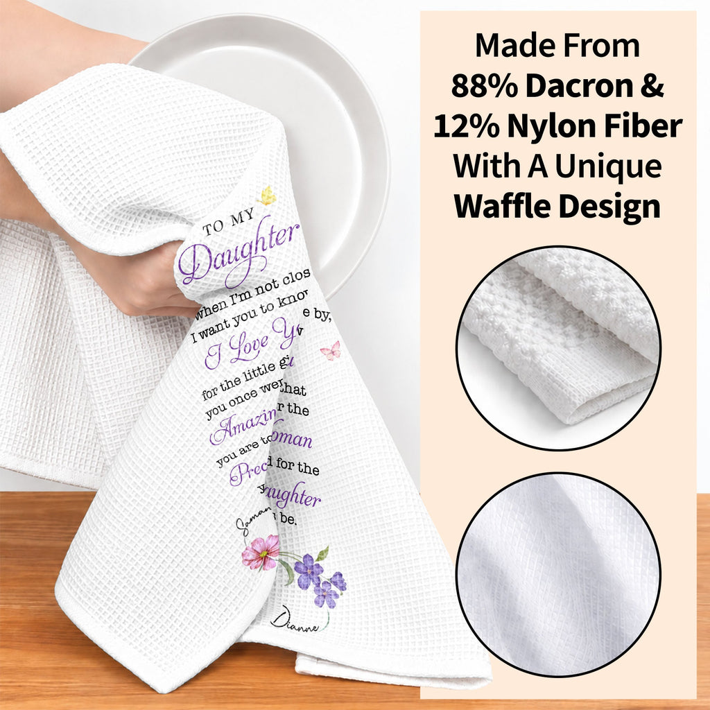 Personalized Kitchen Towel Gift for Daughter with Butterflies Kitchen Towel GradoCreations
