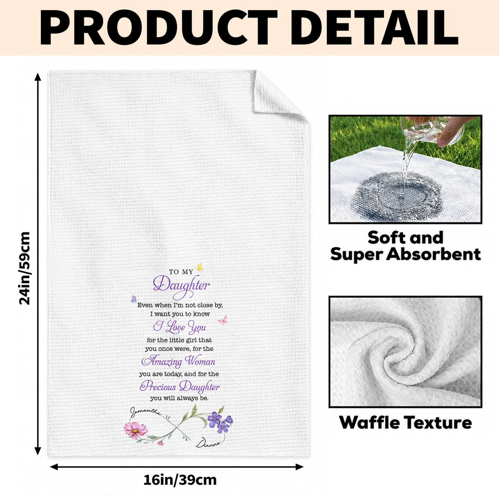 Personalized Kitchen Towel Gift for Daughter with Butterflies Kitchen Towel GradoCreations