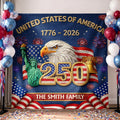 Personalized Patriotic Backdrop for Family 250th Anniversary Gift