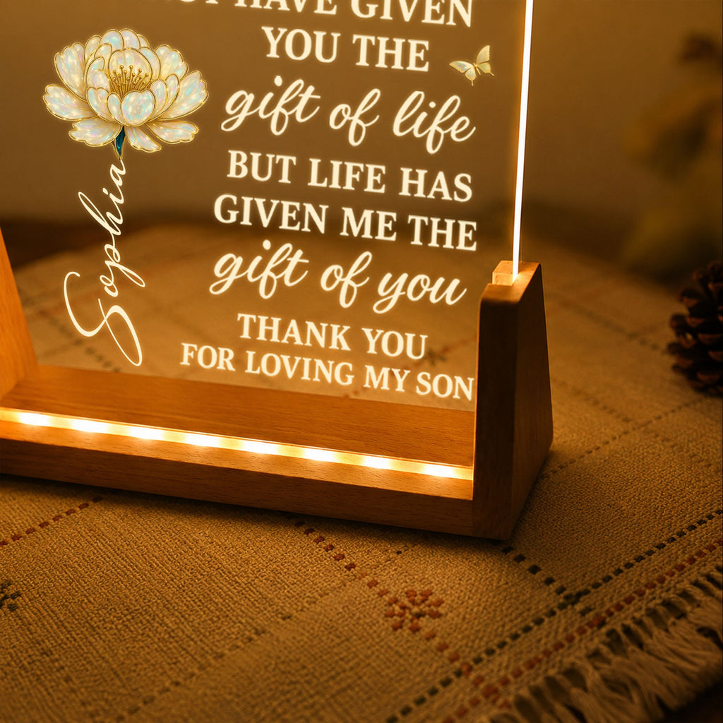 Personalized Acrylic Night Light Custom Gift for Daughter-in-Law Wood and Acrylic Night Light GradoCreations
