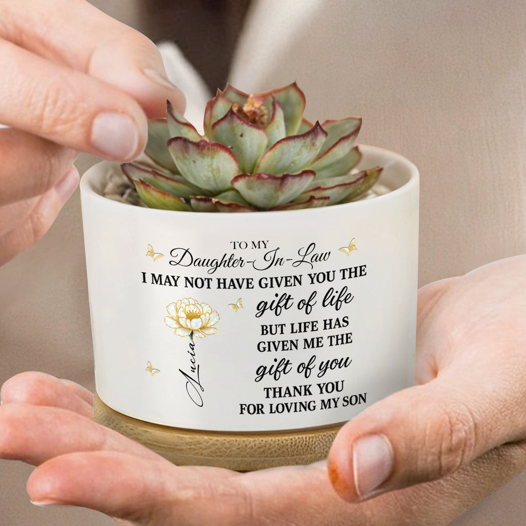 Personalized Ceramic Plant Pot Custom Gift for Daughter-in-Law Ceramic Plant Pot GradoCreations