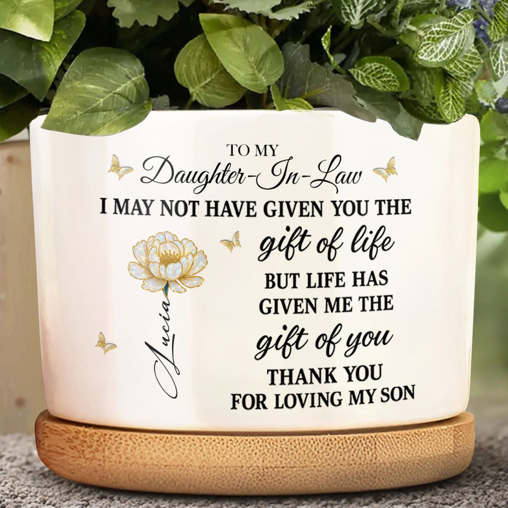 Personalized Ceramic Plant Pot Custom Gift for Daughter-in-Law Ceramic Plant Pot GradoCreations