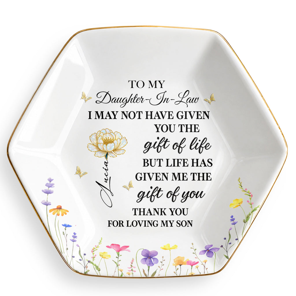 Personalized Ceramic Jewelry Dish Custom Gift for Daughter-in-Law Jewelry Dish GradoCreations