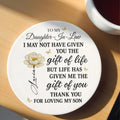 Personalized Flower Ceramic Coaster Gift for Daughter-in-Law Ceramic Coaster GradoCreations
