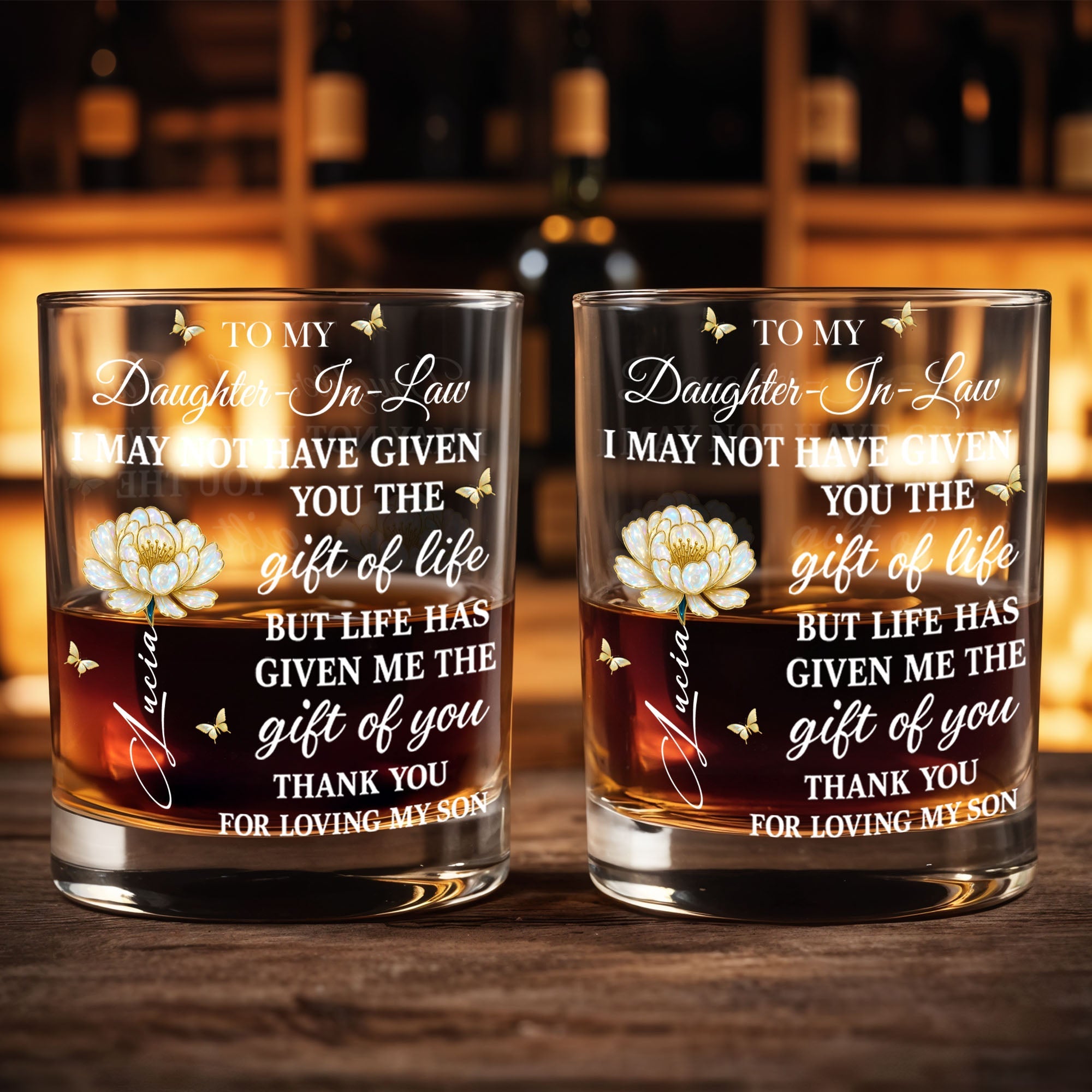 Personalized Custom Whiskey Glass Gift for Daughter-in-Law Whiskey Glass GradoCreations