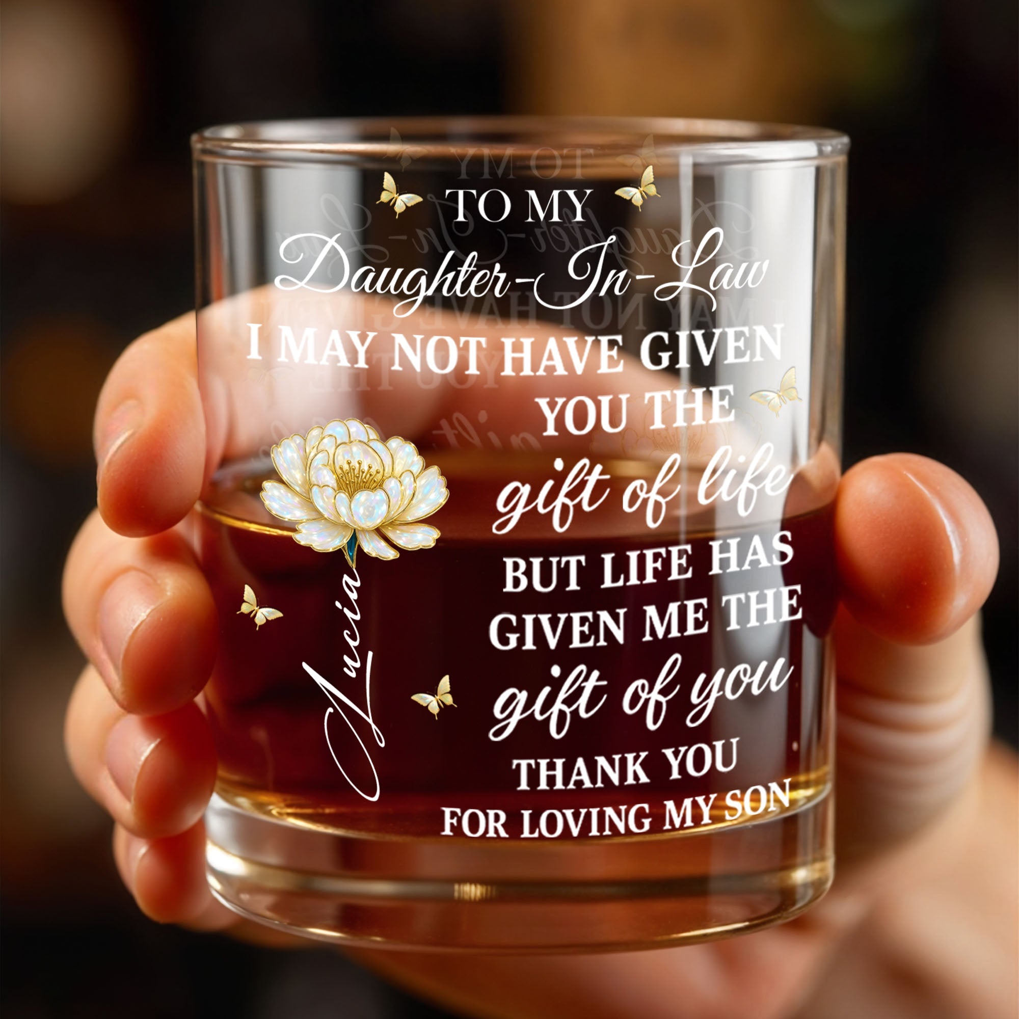 Personalized Custom Whiskey Glass Gift for Daughter-in-Law Whiskey Glass GradoCreations