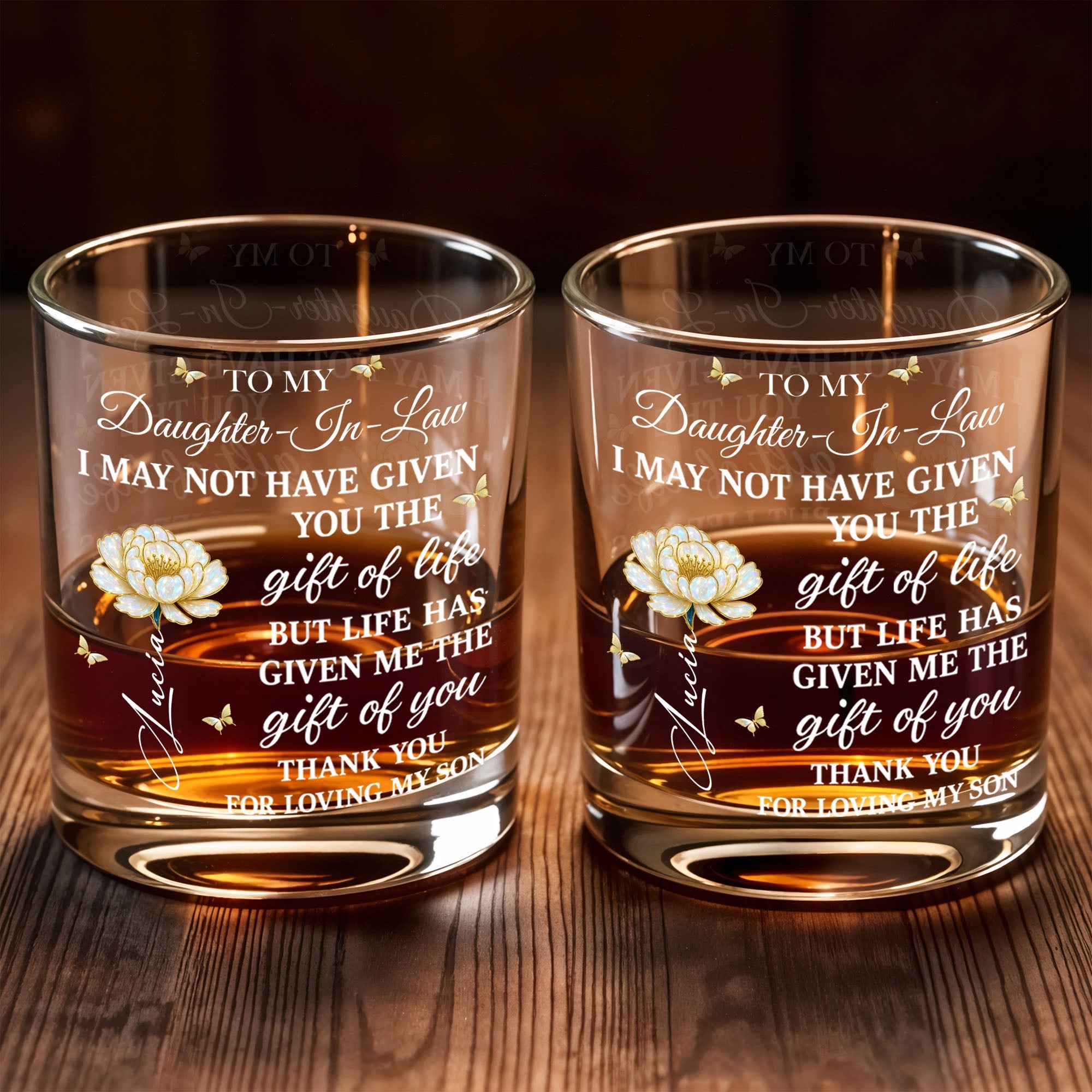 Personalized Custom Whiskey Glass Gift for Daughter-in-Law Whiskey Glass GradoCreations