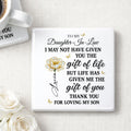 Personalized Ceramic Coaster Custom Gift for Daughter-in-Law Square Ceramic Coaster GradoCreations