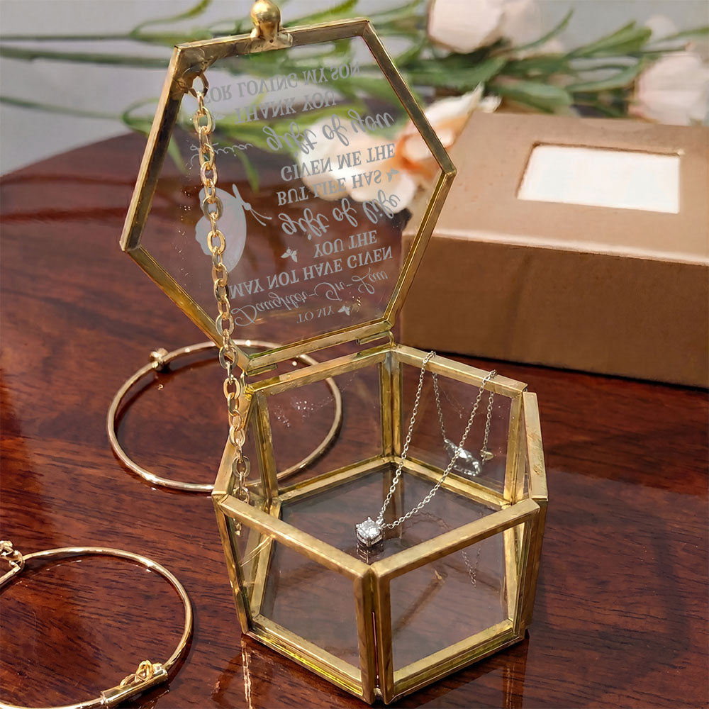 Personalized Glass Jewelry Box Custom Name Gift for Daughter-in-Law Glass Jewelry Box GradoCreations