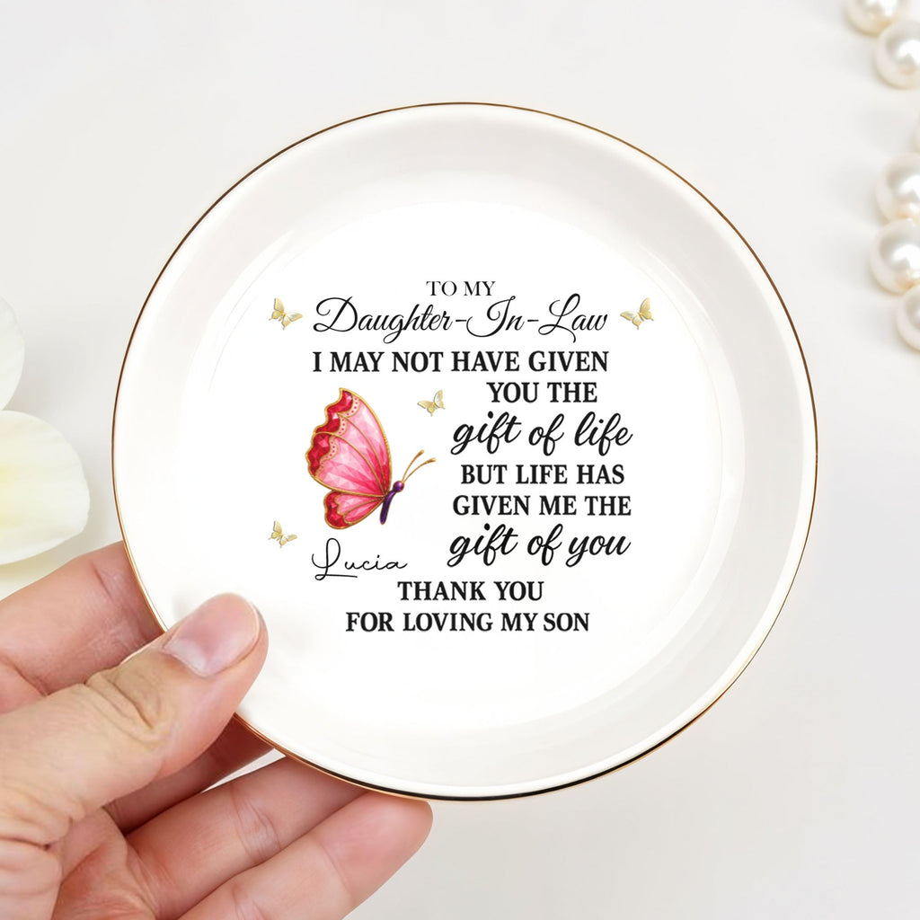 Personalized Ceramic Jewelry Dish Gift for Daughter-in-Law Jewelry Dish GradoCreations